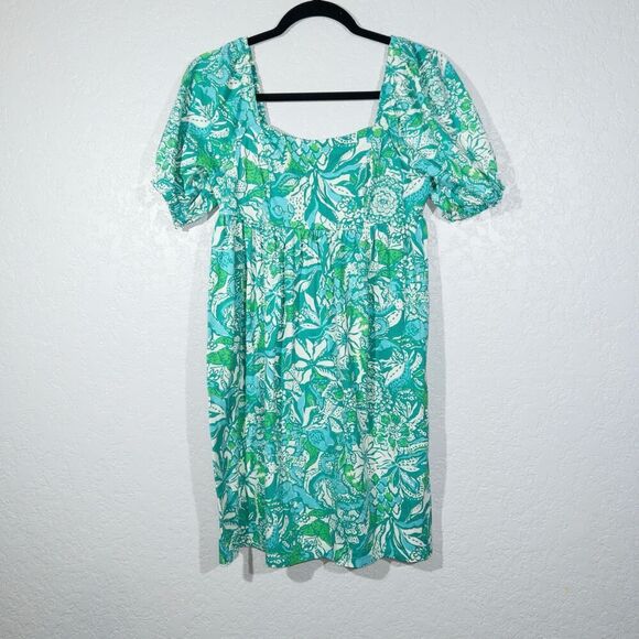 New Lilly Pulitzer Botanical Green Safari Sangria Delaney Dress Size 4 - Picture 2 of 9